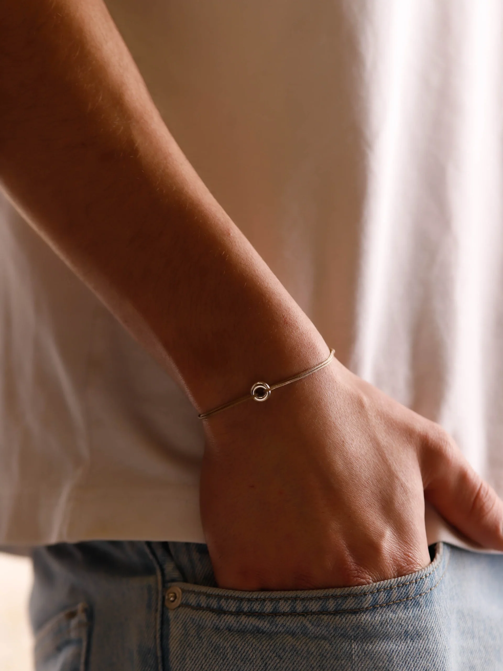 Bracelet homme - Cordon - Donut - Argent - OSMOSE